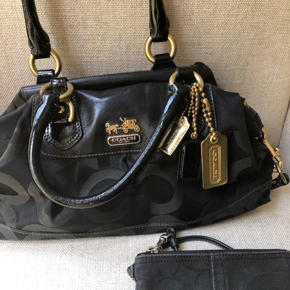 Coach Satchel Bag BONUS black wristlet